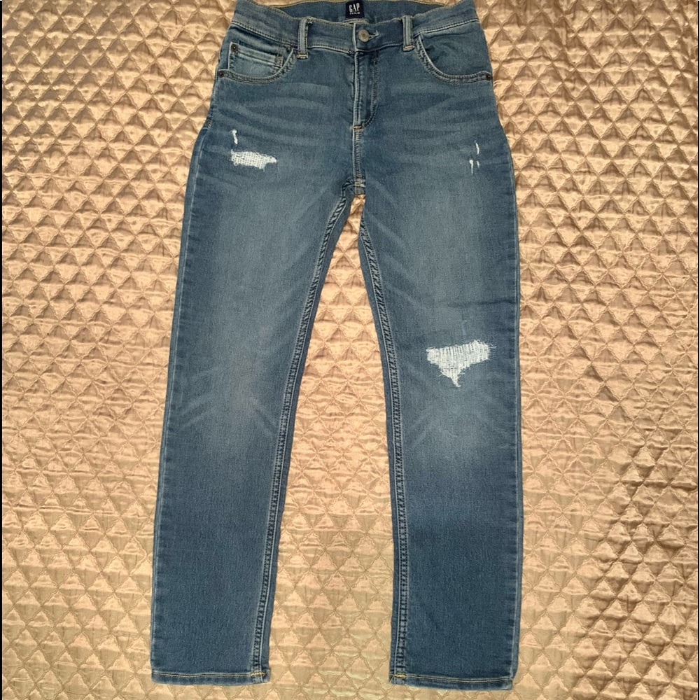 Gap destroyed slim stretch jeans in indigo sz 12 regular girls, almost brand new
